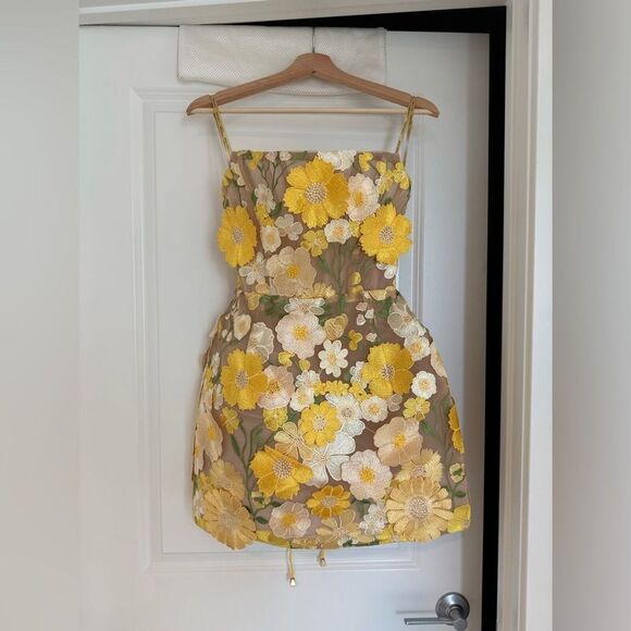NWOT BRONX AND BANCO Jasmine Maraya Mini Dress in Yellow - Picture 5 of 16
